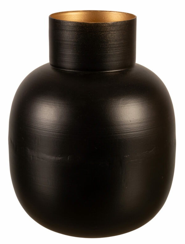 Vase metall matt sort 15x20cm