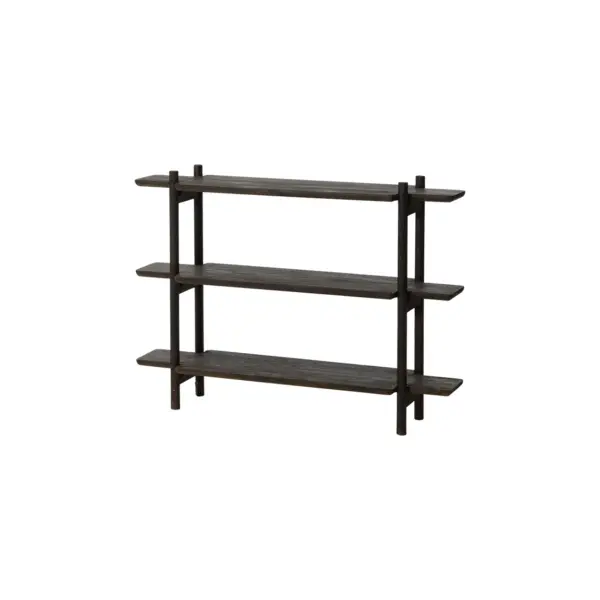 Bruka Hylle 140x35x102, 3 plan Antik Brun, Teak